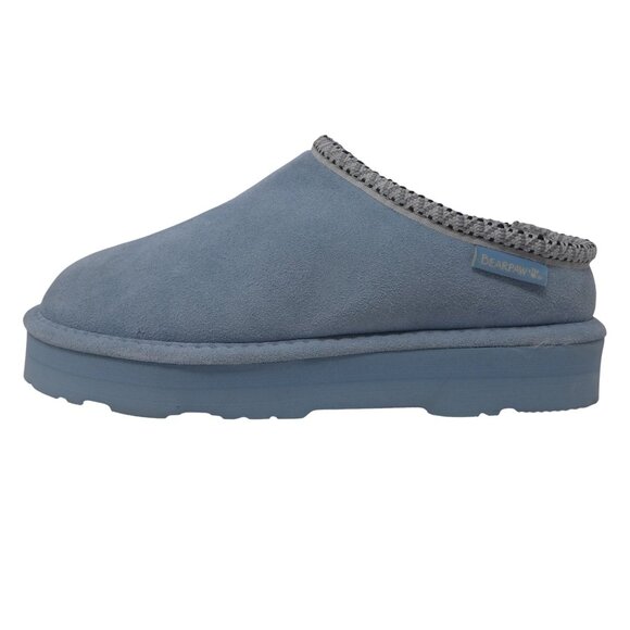 BearPaw Tabitha Tourmaline Blue Suede Wool Platform Clog Slippers NWT Womens 10 - Picture 4 of 16